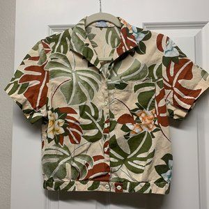 Levi Vintage Floral Cropped Button Up